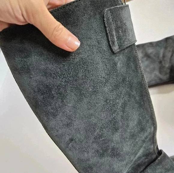 J.Crew Moto Biker Buckle Motorcycle Black Suede Leather Boots size 6 - Picture 4 of 15